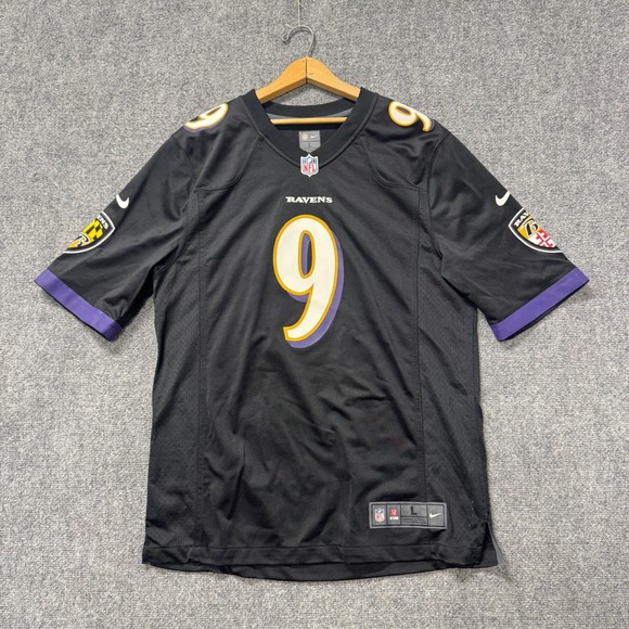 Nike‎ NFL Ravens jersey Men's L Black Baltimore Football Justin Tucker on Field - Picture 1 of 11